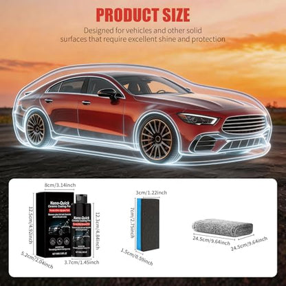 2PCS Nano-Quick Ceramic Coating Pro, Revolutionary Nano Spray for Car Detailing, Car Nano Quick Coat Restoring, for Dust-Proof Glass Effect and Lasting Luster, 3.38fl.oz