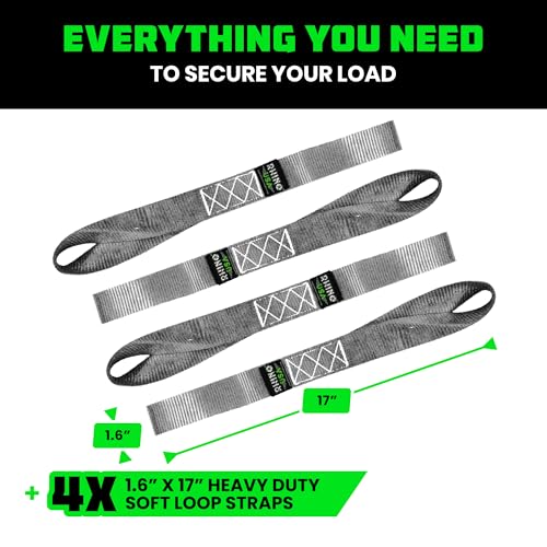 Rhino USA Soft Loop Tie Down Straps (4-Pack) - Motorcycle Handlebar Straps - color: Gray 4-Pack