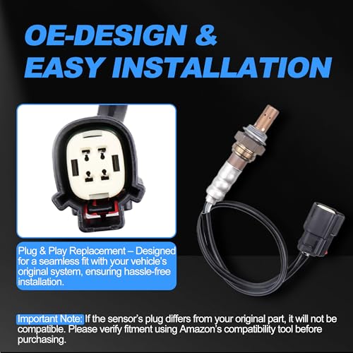 2344489 Oxygen Sensor Downstream O2 Sensor Compatible with Ford 2011-2012 Fusion 3.0/3.5L, 2011-15 Explorer/Flex/Taurus 3.5L, 2011-14 Edge 3.5, forMazda 6 CX-9, MKS MKT MKZ, Milan 3.0L