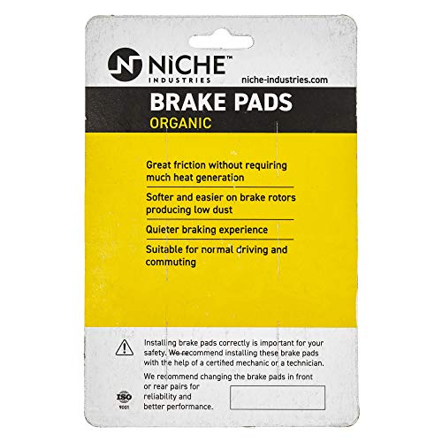 NICHE Front Rear Brake Pad Set for Suzuki 69100-47820 Organic - size: Organic