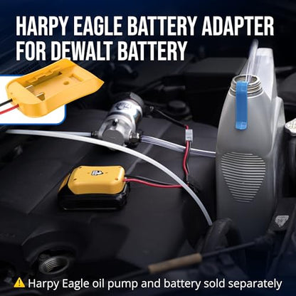 Harpy Eagle Battery Adapter for Yellow 20V MAX Batteries – Compatible Oil Extractor Pump – Includes 30A Fuse, WAGO Connectors & 12AWG Wires – Battery & Pump Not Included - size: Yellow Battery Adapter
