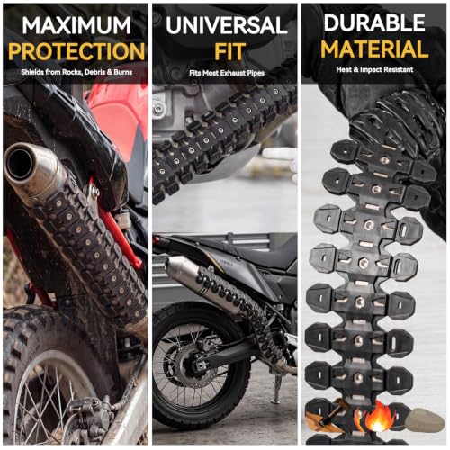 2 Pack Motorcycle Pipe Guard Dual Compound Exhaust Heat Shield