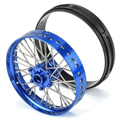Pro-Line Racing 1/4 Pro-Spec Aluminum V2 Bead Front Wheel Assembled Blue Promoto-MX PRO283600T1