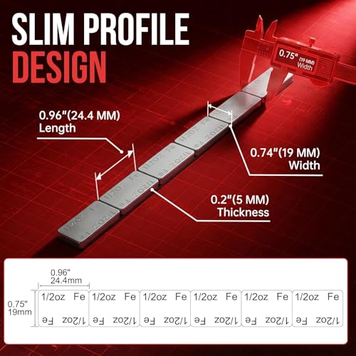 Sposuit Adhesive Stick on Wheel Weights 1/2oz, 0.5oz, Chrome(126pcs) - color: Chrome, size: 126Pcs(0.5oz)