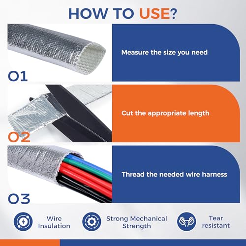 Automotive Heat Shield Sleeve High Temp Sheathing Roll 1inch-6ft - size: 1"-6Ft