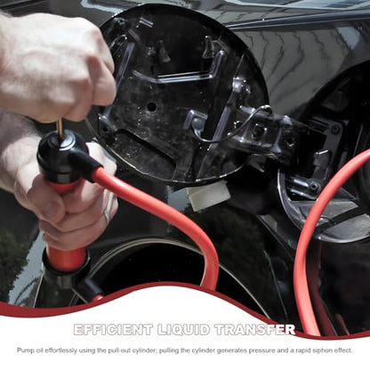 Car Siphon Fluid Transfer Pump, Multi-Use Manual Siphon Pumps for Gas Oil & Fluid Transfer, Portable Hand Inflation Pump Oil Extractor with Air Hose, Car Accessories