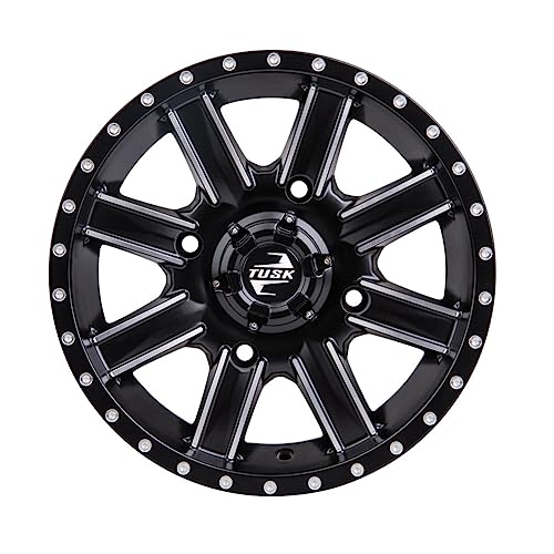4/110 Tusk Cascade Wheel 12x7 5.0 + 2.0 Machined/Black For Honda Pioneer 700 Deluxe 2022-2025