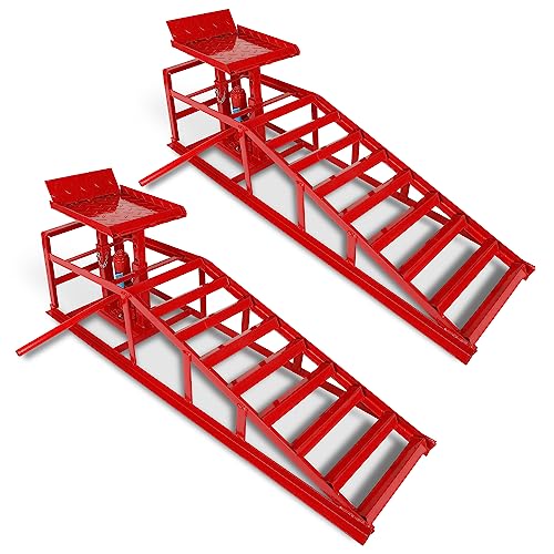 10,000lbs Hydraulic Car Ramps 2PCS, Lift Height 9.8" to 15"