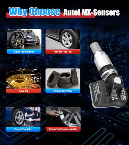 Autel MaxiTPMS 1pcs Pack Metal Stem TPMS MX Sensor 315MHz 433MHz Universal Tire Sensor Work with TS408 TS508 TS601 TS608 MK808TS MS906TS ITS600 (Autel MX-Sensor Mental 1PCS) - size: Autel MX-sensor Mental 1PCS