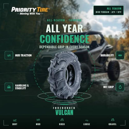 Forerunner Vulcan 28X9.00-12 Mud Terrain 52F 6 Ply All Season Bias Tire - size: 28X9.00-12