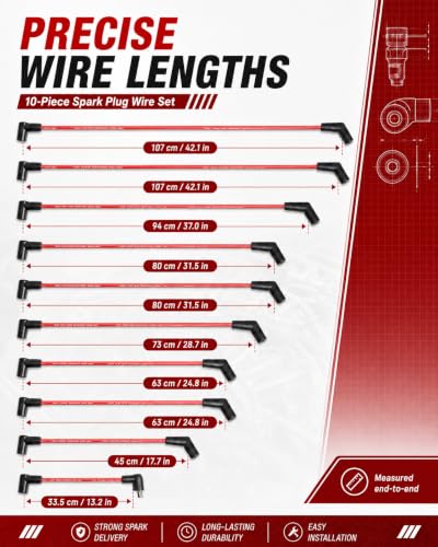 Ignition Spark Plug Wire Set for Ford 1979-1995 F-150