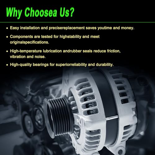 105 Amp Alternator Replace for 31100RAAA01 13980N 1042104732 - size: 2003-2007 Accord