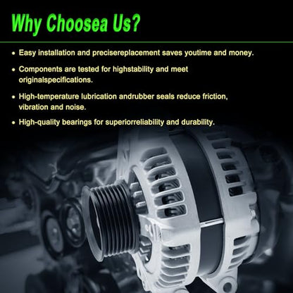 105 Amp Alternator Replace for 31100RAAA01 13980N 1042104732 - size: 2003-2007 Accord
