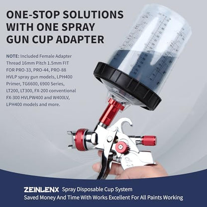 Disposable Paint Gun Cup, HVLP Paint Sprayer Gun Mixing Cups - size: 27 ounce