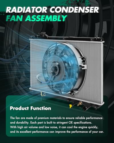 SCITOO Radiator Cooling Fan Assembly for Honda for CR-V 2007-2009 2.4L