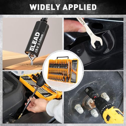 58-Piece Magnetic Impact Nut Driver Set, Metric & SAE Mini Combination Wrench Set, Impact Socket Adapter, 3LBS Magnetic Pickup Tool, Wing Nut Driver, Universal Socket, 1/4'' Quick-change Bit Extension - color: 58-piece New Version