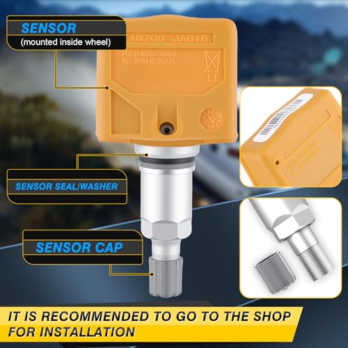 TPMS Sensor Fit for Nissan Infiniti M35 M45 QX56 2006-2010, Programmed 315MHZ Tire Pressure Monitoring System Replaces 40700-1AA0B 40700-3AN0A, 40700-3AN0B, 40700-3AN0D 4PCS - color: 40700-1AA0B(4PCS)