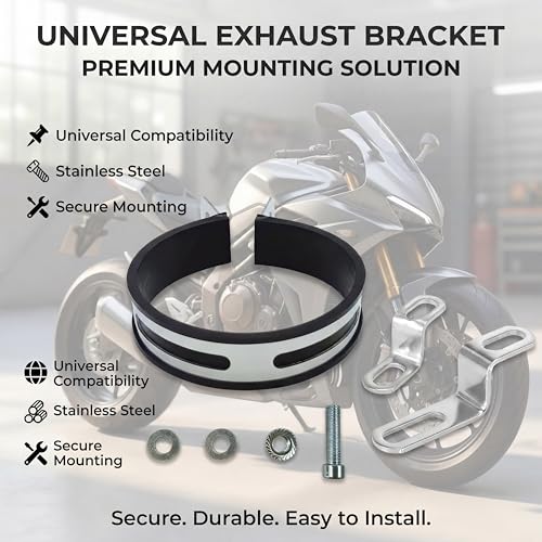 Motorcycle Exhaust Pipe Bracket Hanger Clip with Z Shape Clamp