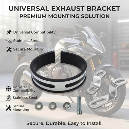 Motorcycle Exhaust Pipe Bracket Hanger Clip with Z Shape Clamp