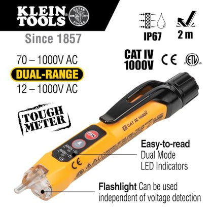 Klein Tools 69355 Digital Multimeter Premium Electrical Test Kit with Non-Contact Voltage Tester, Receptacle Tester, Test Leads - style: Premium Tester 3-Piece Kit