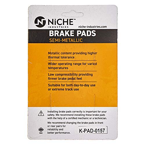 NICHE Brake Pad Set for Victory Cross Country Hammer Roads Kingpin 2204196 2203679 Front Rear Semi-Metallic - size: Semi-Metallic