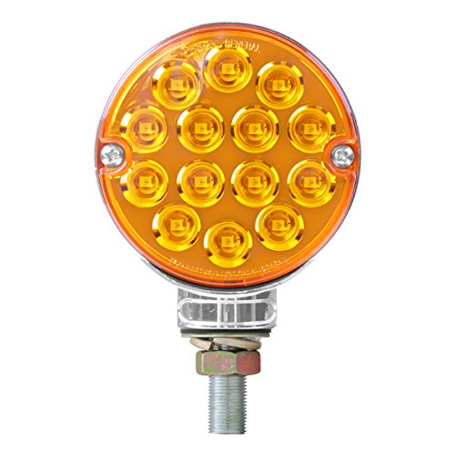 GG Grand General 75191 Amber/Amber 3 inches Double Face Pearl LED Pedestal Light, 14 High Power LEDs Per Side, 12V - color: Amber/Amber