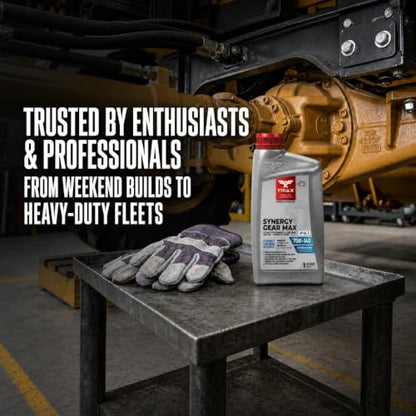 TRIAX Synergy Gear MAX 75W-140 GL-5, PAO Synthetic Long-Drain Axle, Differential Extreme Pressure Oil, Limited Slip Ready, 750,000 Mile Rating on Highway (4 Gallon Pack) - size: 4 Gallon Pack