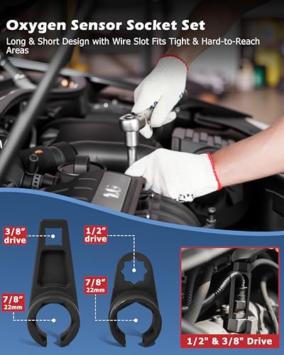 DAYUAN 7Pcs Oxygen Sensor Remover Set Oil Pressure Sending Unit Removal - size: 7Pcs-Red