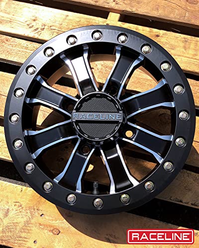 Raceline Wheels A71MB BL MAMBA UTV/ATV Wheel Black Machined Finish 15x6" 4x137", 40 mm offset/(5.07"B/S) - color: BLACK w/MACHINED FACE, size: 15x6" inches, 4X137, 40/5.07"