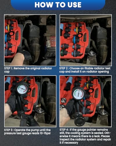 SIXIWANZI Coolant Pressure Tester Kit, Radiator Leak Detector