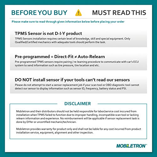 MORESENSOR Compact PRO Series 433MHz TPMS Tire Pressure Sensor 4-Pack | Preprogrammed for Select 20+ Japanese Brand Models | Replacement for 42753-T6N-A01 | Clamp-in | KX-S158-4