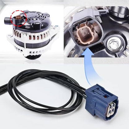 Alternator Connector Wiring Harness fit for Honda Odyssey 2008-2017, Pilot 2009-2015, Ridgeline 2009-2014, Accord 2008-2012, V6 3.5L Engine, Repair Plug Pigtail