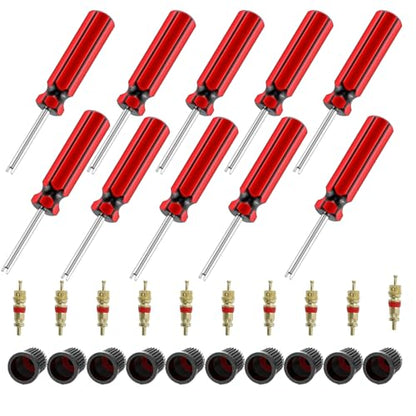 5 Pcs Valve Core Removal Tool,Spool Removal and Installation Tool, 5Valve Stem Core/Spool, 5Stem Caps fit for Most Automotive Car Motorcycle Truck Bike Tire (15)