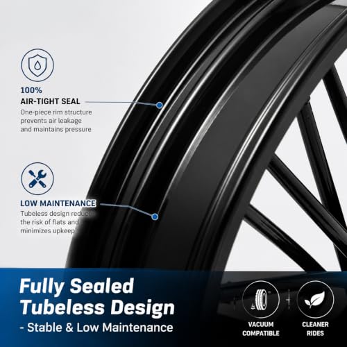 TOFR 17x3.5 Fat Spoke Front Wheel Black For Harley Softail Choppers 00-22 - color: Gloss Black, size: Front:17x3.5