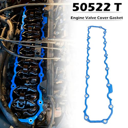 50522 T Engine Valve Cover Gasket fit for Jeep 4.0L Models for 1987-1995 Cherokee, Wrangler, Comanche, Grand Cherokee, Wagoneer, J10, CJ7 Select Models Rubber Gasket Leak-Proof Seal