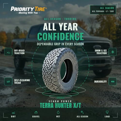 Venom Power Terra Hunter X/T LT35X10.50R17 Extreme Terrain E (10 Ply) Tire - size: 35X10.50R17