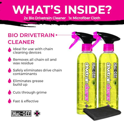 Muc-Off Drivetrain Cleaner & Degreaser Spray - size: 16.9 Fl Oz (Pack of 2)