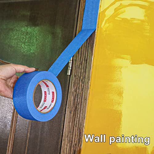 JIALAI HOME 3 Rolls Blue Painters Tape 2 inch Painter Tape Wide Roll, Blue Masking Paint Tape 2 Inches x 60 Yards for General Purpose Walls Painting, Automotive - size: 1.88 Inches x 60 Yards
