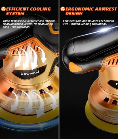 2027 Buffer Polisher, 8-Speed 1200W Power with 2 Batteries & LED Display