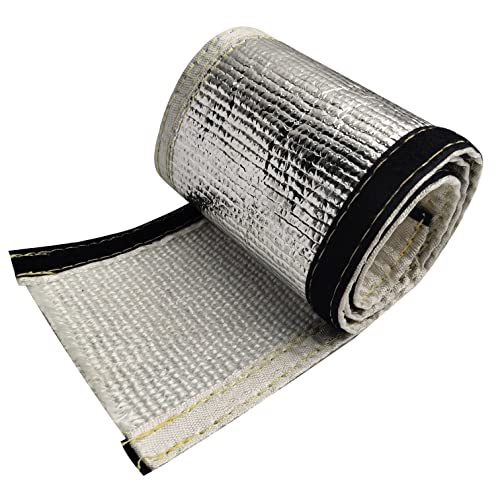 Heat Shroud 3/8" ID 3.2 ft Aluminized Sleeving Lightweight Aluminum Fiberglass Insulated Shield Sleeve for 3/8 OD Braided Hoses, Fuel Lines, Cables or Electrical Wiring Ultimate Heat Protection - size: 3/8 inch x 3.2 feet