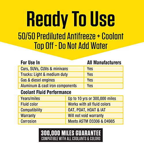 Prestone AF2100-6PK Extended Life 50/50 Antifreeze - 1 Gallon, (Pack of 6)
