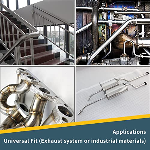 2 Inch 180 Degree DIY Custom Mandrel Exhaust Pipe Tube Pipe, T304 Stainless Steel, Universal Fit, 22.82 Inch End to End Length, 2'' OD Mandrel Bend Pipe - size: 2''OD-180 Degree-1PC