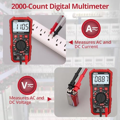 BINTA Digital Multimeter 2000 Counts Voltmeter with AC/DC Voltage Current - style: 2000 Counts