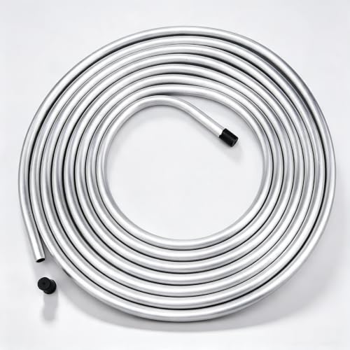 AC PERFORMANCE 3/8" Aluminum Fuel Line Hard Tube, 16 Feet Coil - color: Silver, size: 3/8" OD - 16FT
