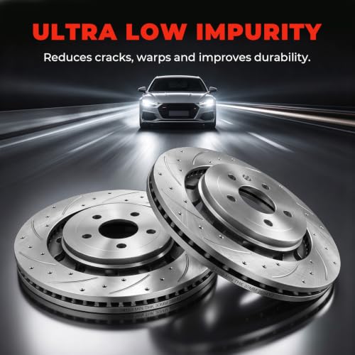 13.86 inch Front Drilled&Slotted Disc Brake Kit Replacement for Ford - size: S-54188+D1611
