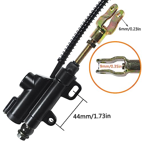 HOLATO Rear Disc Brake Master Cylinder Caliper Assembly with Brake Pads for 50cc 70cc 90cc 110cc 125cc Tao Tao 110 Coolster 3050HD 3050C Peace Motorsports Apache Four Wheeler Quad ATV Parts Heavy duty