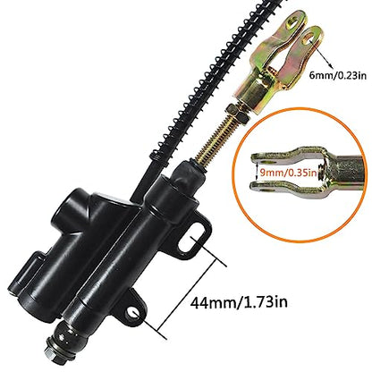 HOLATO Rear Disc Brake Master Cylinder Caliper Assembly with Brake Pads for 50cc 70cc 90cc 110cc 125cc Tao Tao 110 Coolster 3050HD 3050C Peace Motorsports Apache Four Wheeler Quad ATV Parts Heavy duty