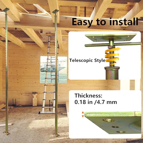 2 Pack 59" - 100" Adjustable House Floor Screw Jack Post for Leveling - size: 59-100 inch