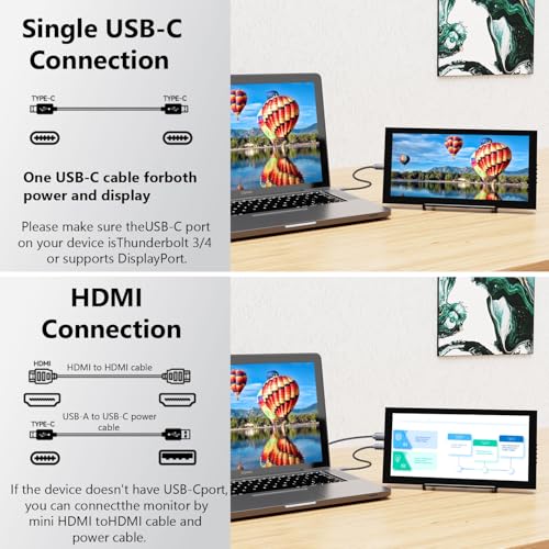 10.1 Inch Secondary Mini Monitor,IPS Stretched Bar LCD Travel Display