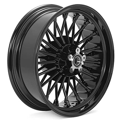 TOFR 16inch Rear Fat King Spoke Wheel Rim Black For Harley Softail 06-10 - color: Gloss Black, size: Rear:16x5.5